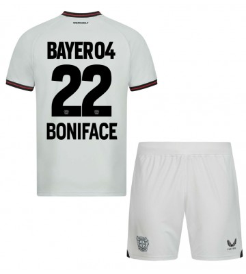 Bayer Leverkusen Victor Boniface #22 Segunda Equipación Niños 2023-24 Manga Corta (+ Pantalones cortos)